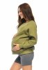 MijaCulture - 3 in 1 light super soft maternity and nursing sweatshirt Olivia M019 Green
